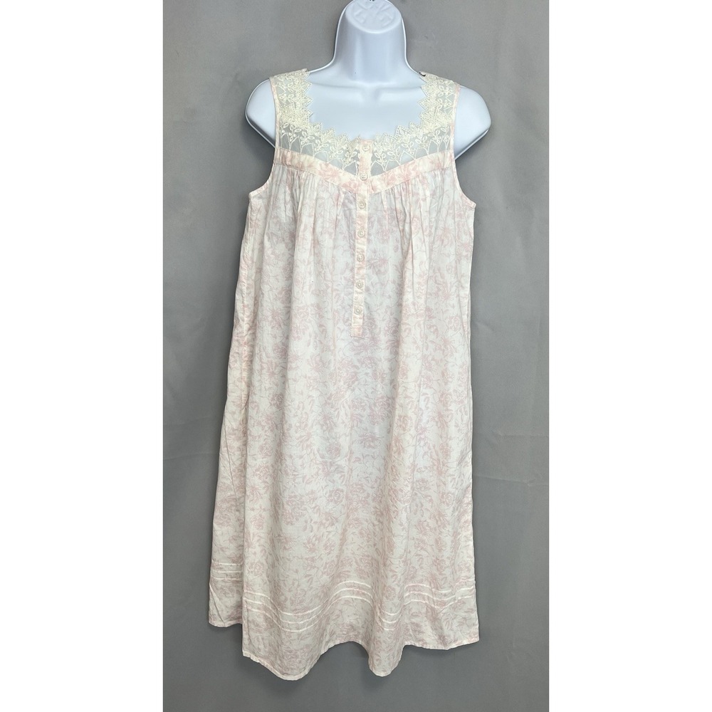 Kim Rogers‎ Intimates Pink Lace Floral Print  Nightgown Size Medium NWT